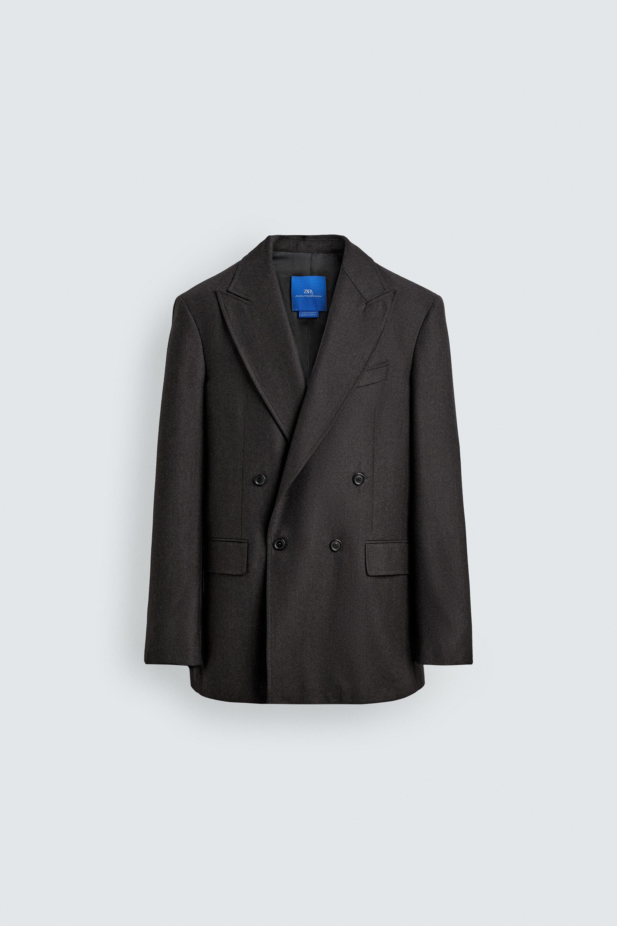 DOUBLE BREASTED WOOL SUIT BLAZER AARON LEVINE X ZARA